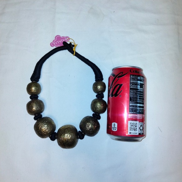 Iris Apfel & Bajalia Silver Tone Metal HUGE Round Bead Chunky Statement Necklace - Picture 4 of 10